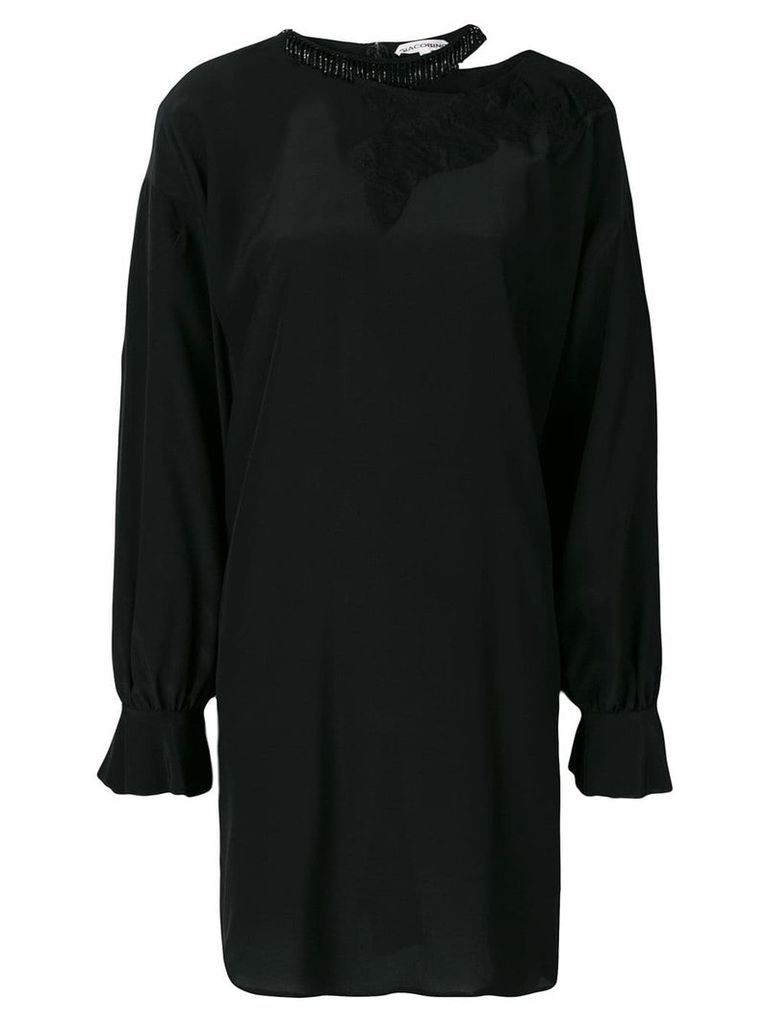 Giacobino embellished neck oversized dress - Black