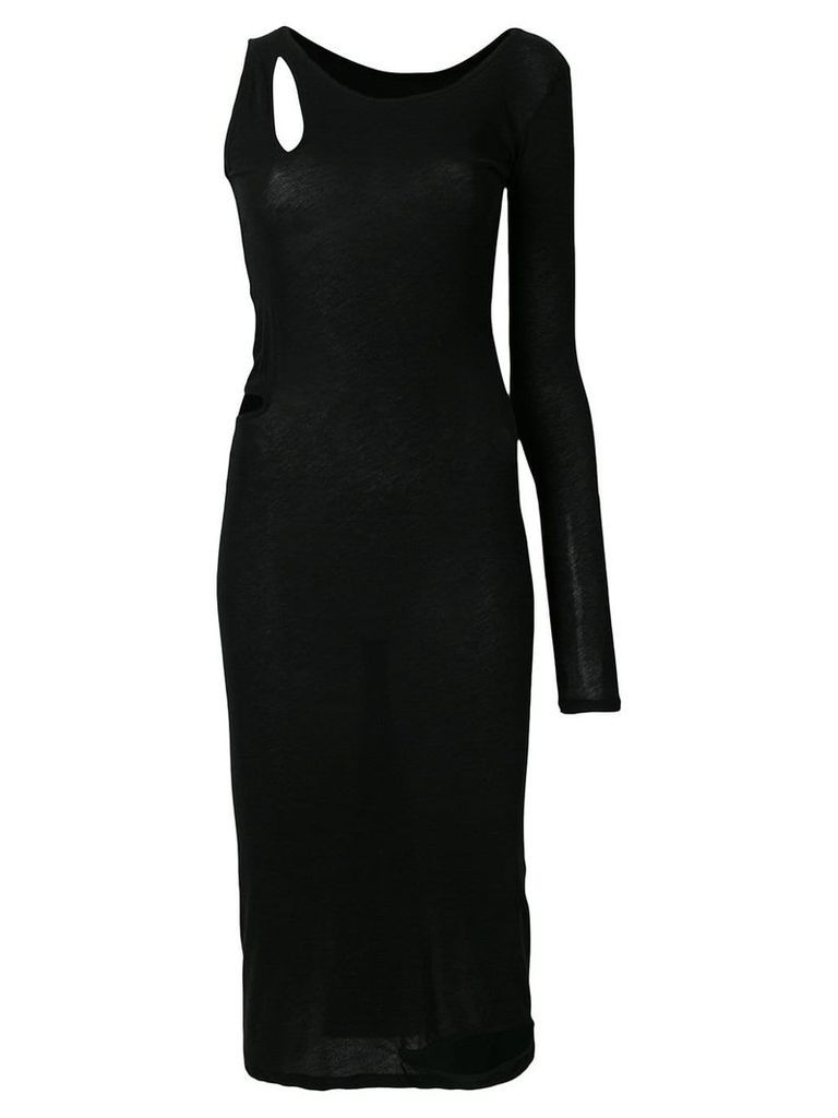 Yohji Yamamoto cutout one shoulder dress - Black