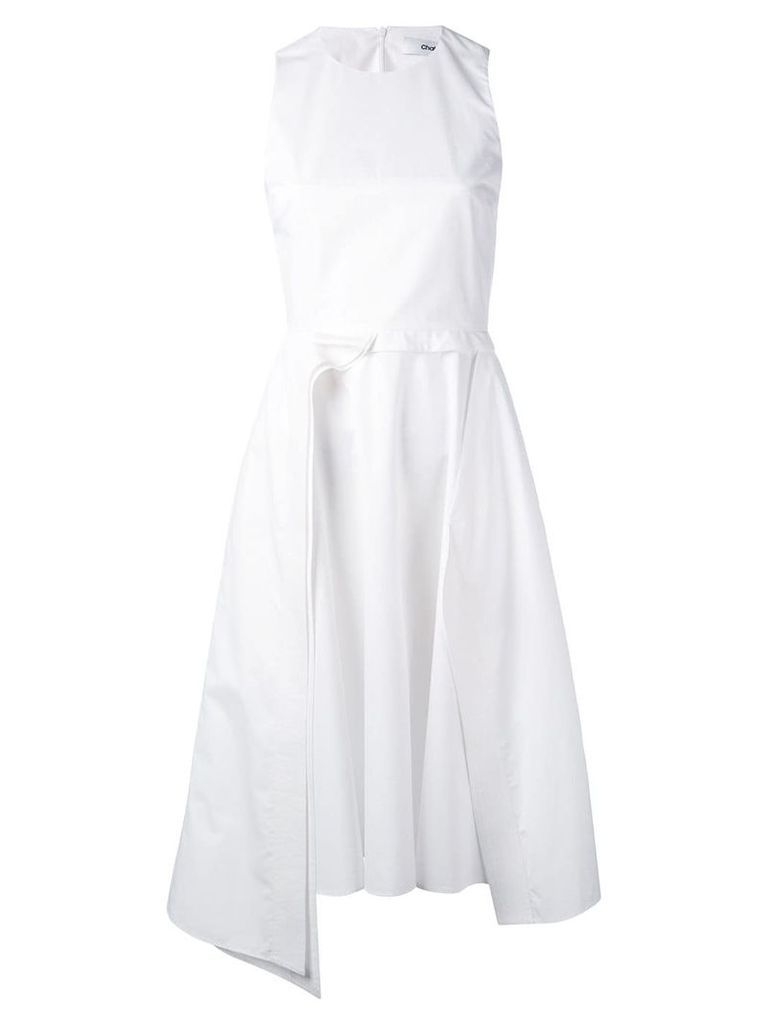 Chalayan layered A-line sleeveless dress - White