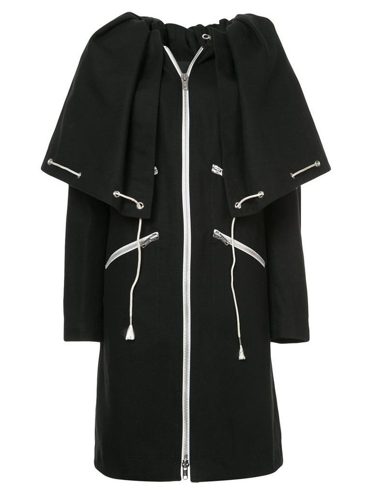 Calvin Klein 205W39nyc drawstring cape coat - Black