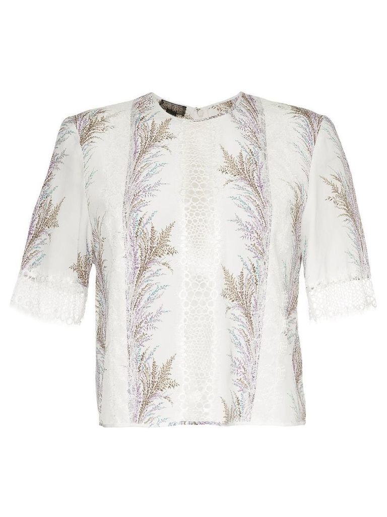 Giambattista Valli embroidered panelled blouse - White