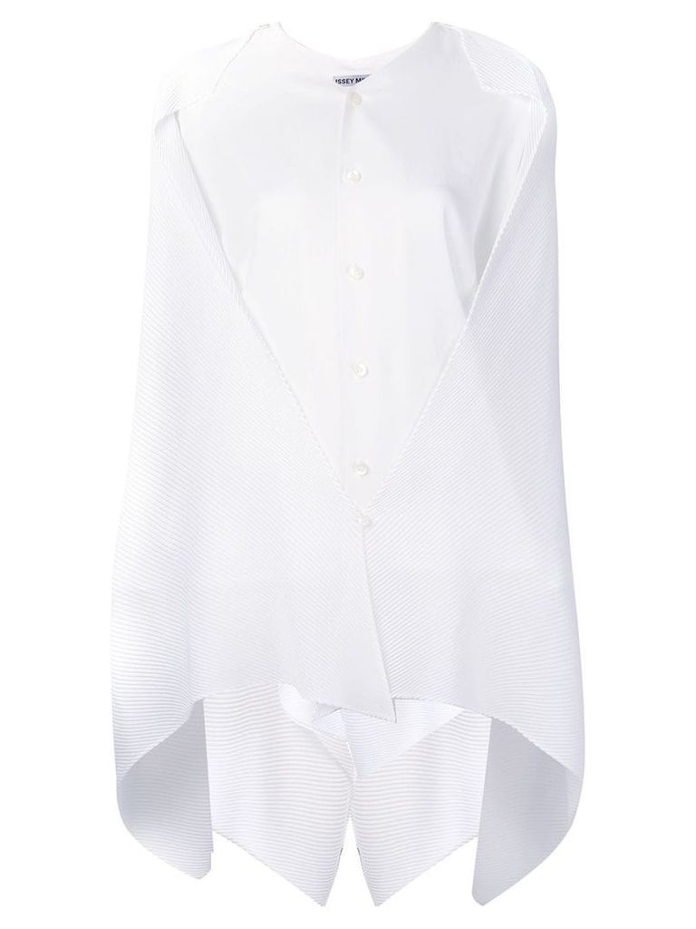 Issey Miyake cape-panel asymmetric shirt - White