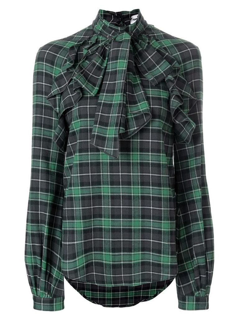 Dsquared2 checked pussybow blouse - Green