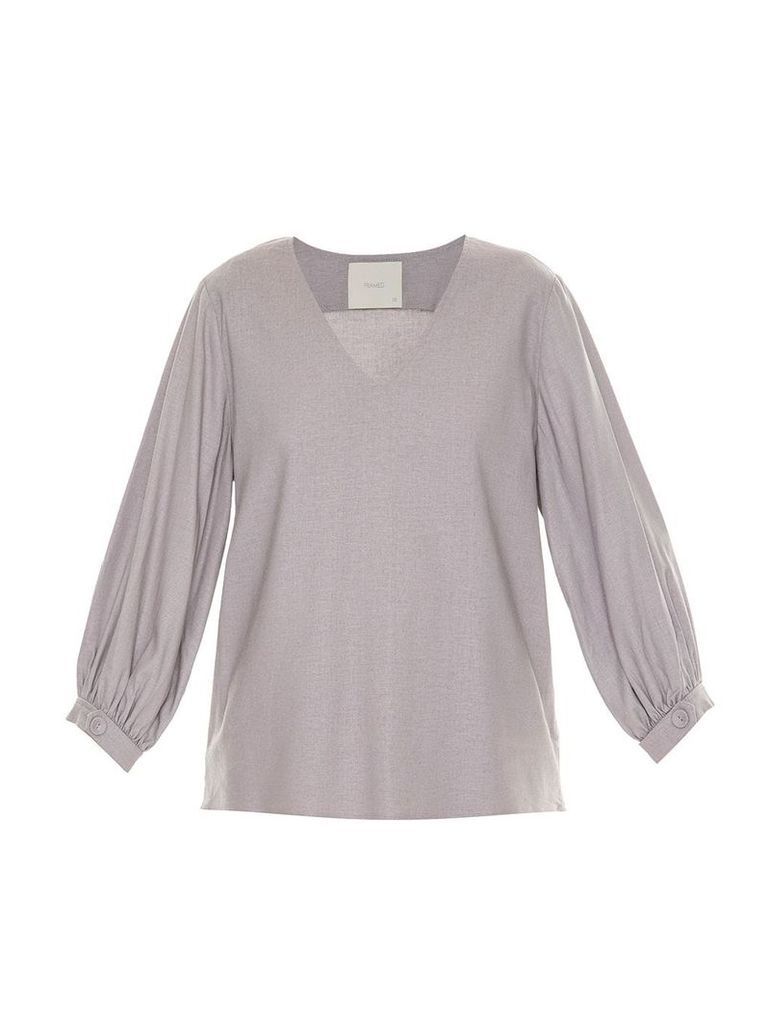 Framed long sleeved blouse - Grey