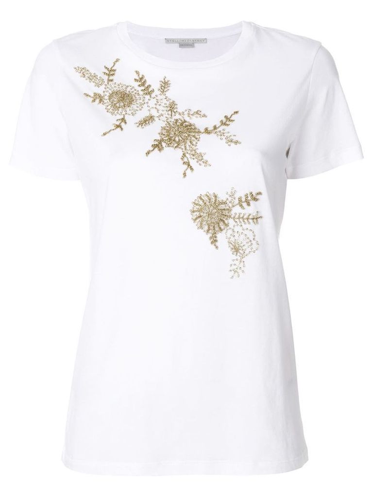 Stella McCartney beaded floral T-shirt - White