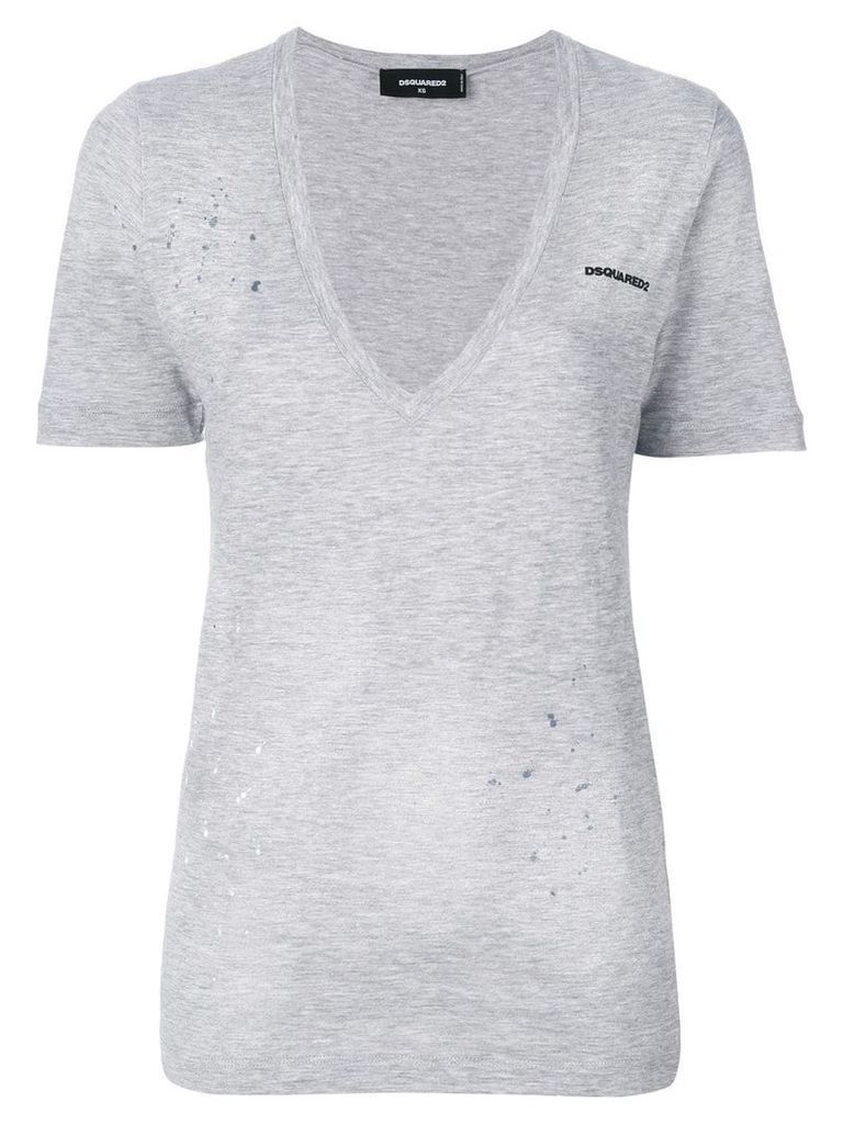 Dsquared2 low V-neck T-shirt - Grey