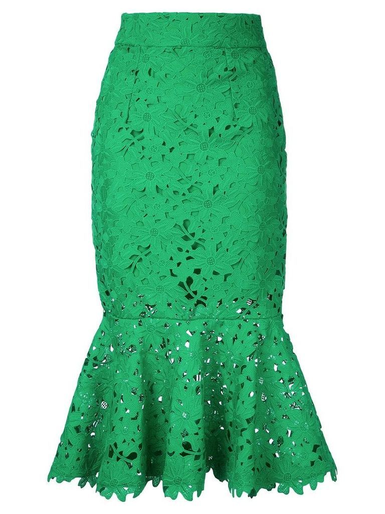 Bambah floral lace patterned fishtail skirt - Green