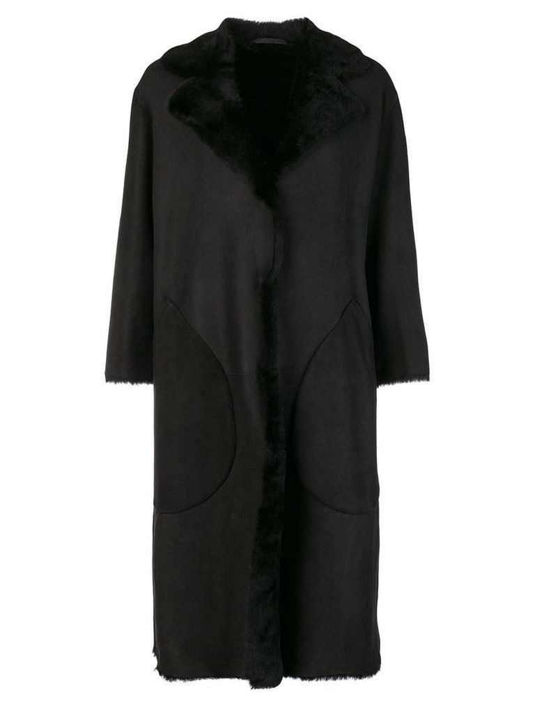 Desa 1972 fur trimmed coat - Black