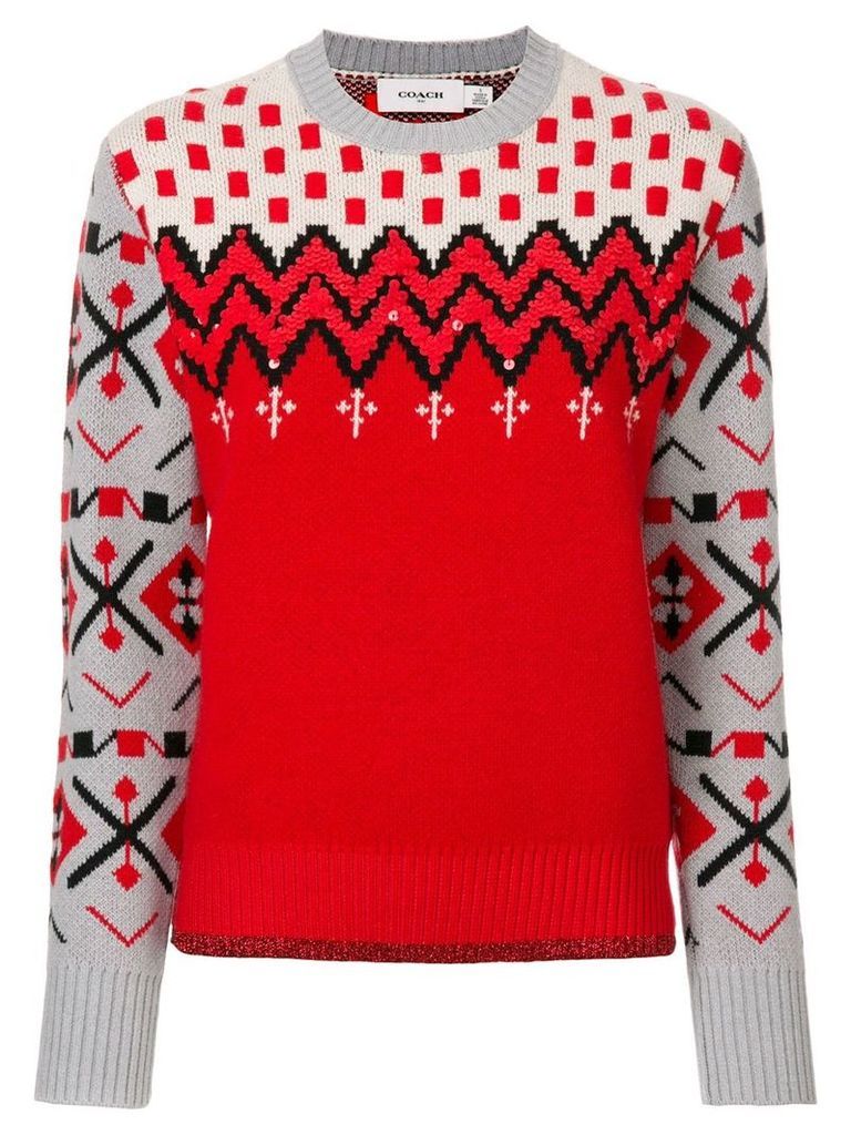 Coach patterned jumper - Red