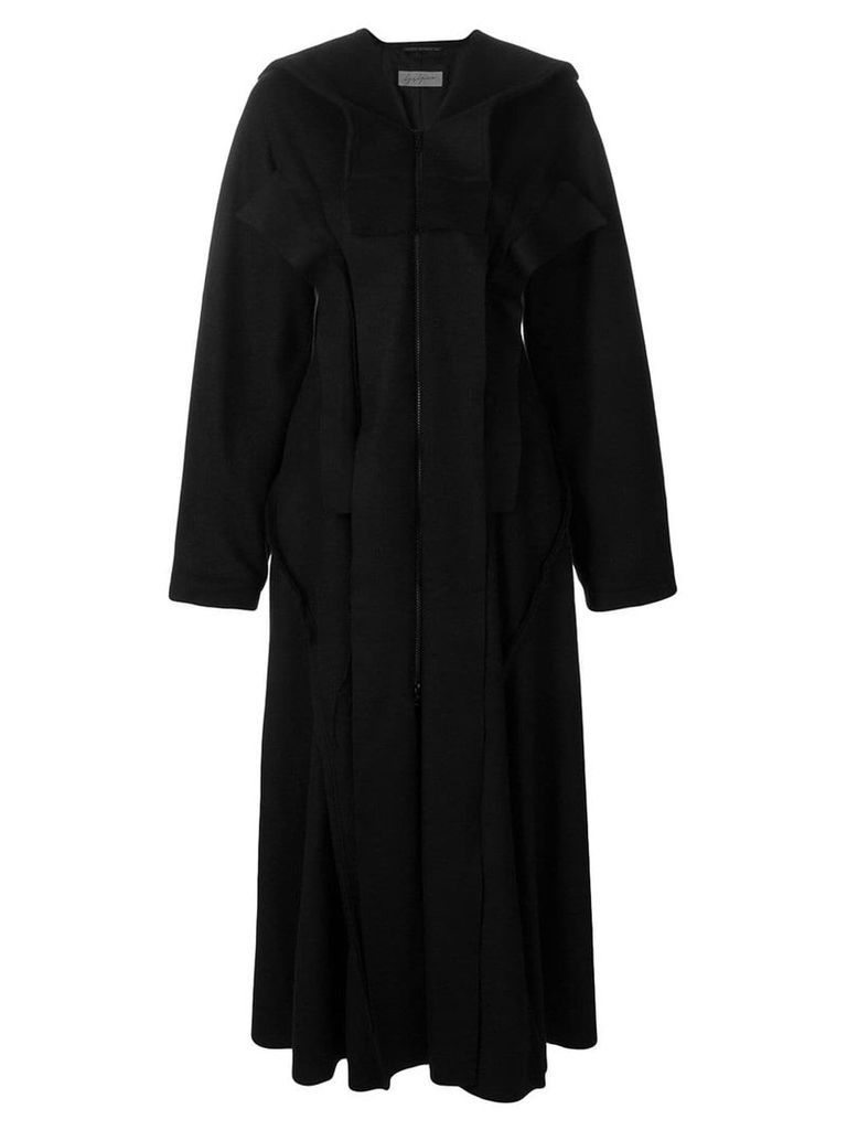 Yohji Yamamoto flared midi coat - Black
