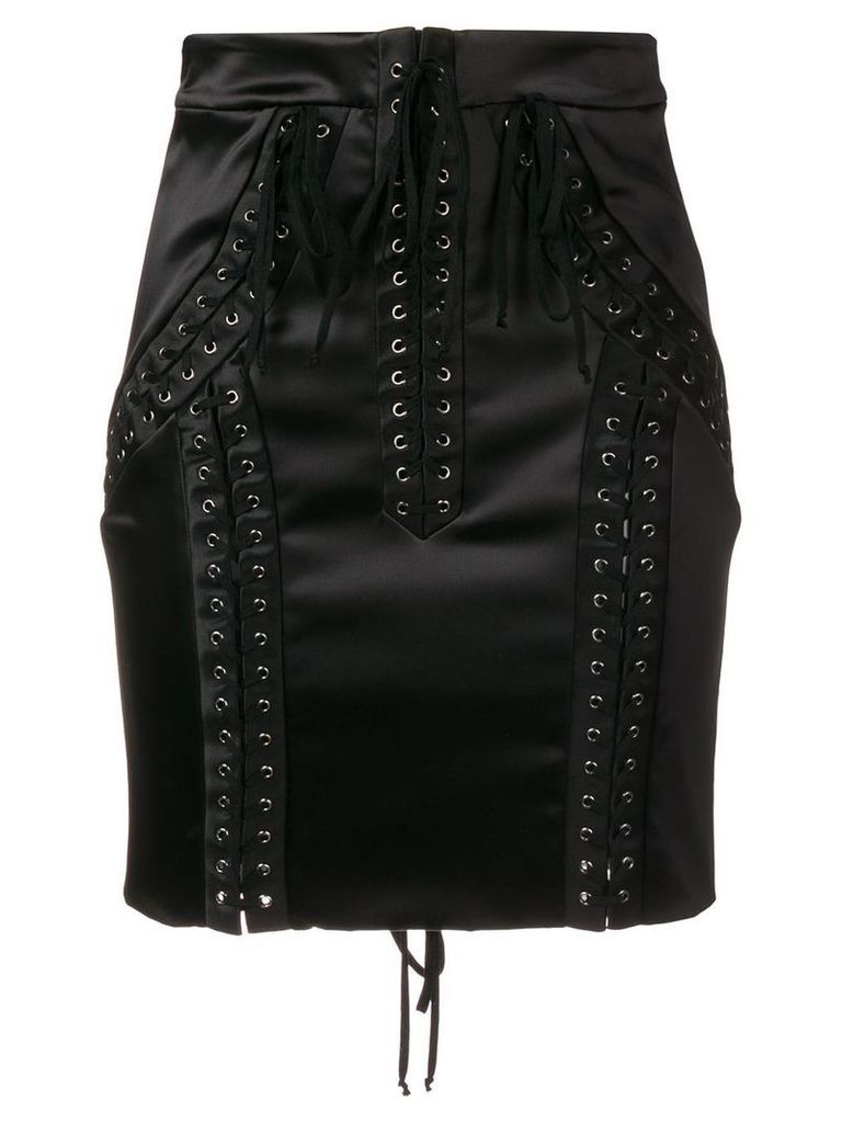 Dolce & Gabbana lace-up high-waisted skirt - Black