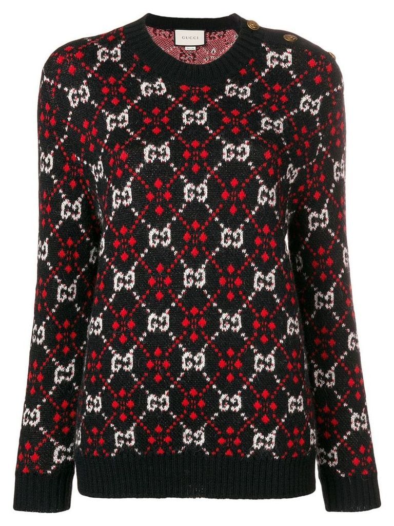Gucci logo pattern jumper - Black