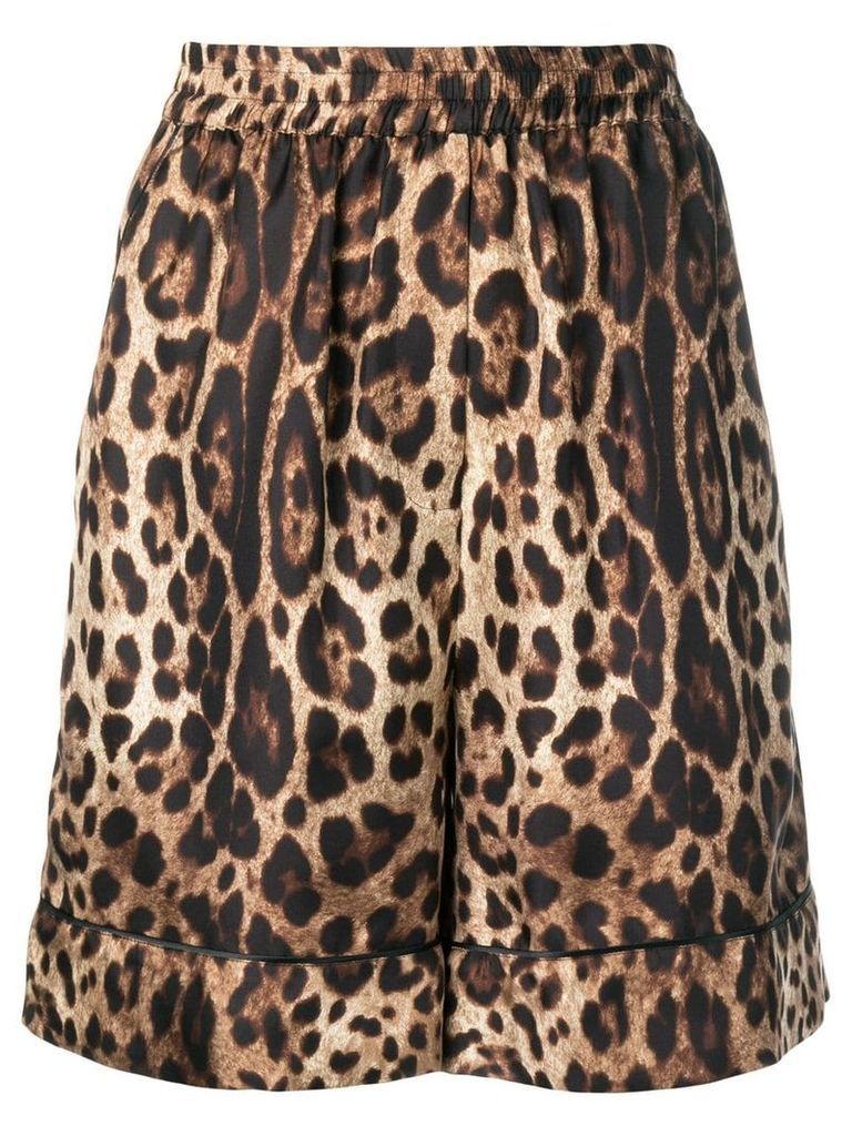 Dolce & Gabbana leopard print shorts - Brown