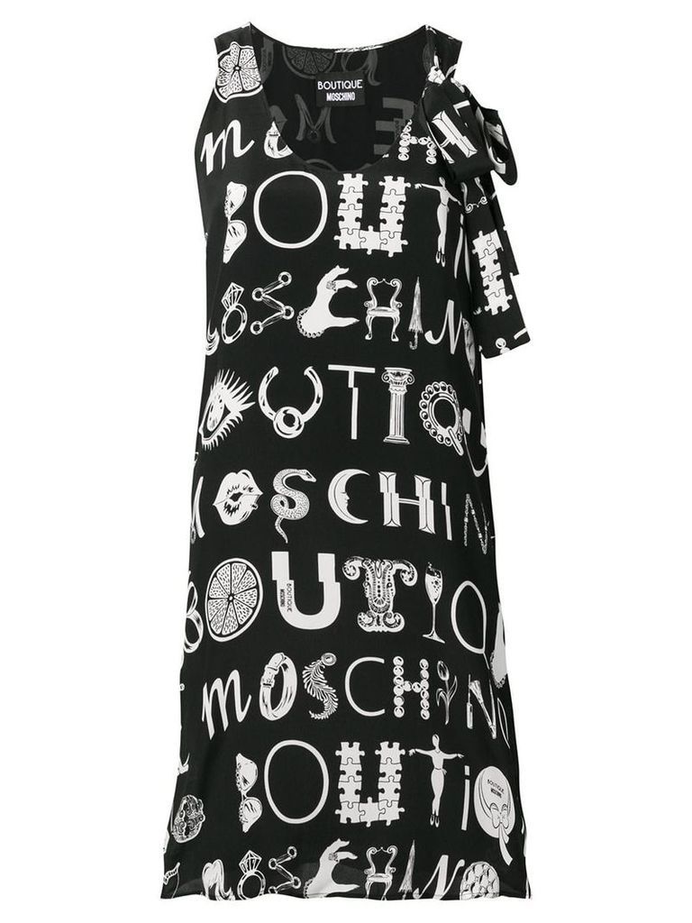 Boutique Moschino Ornamental letters A-line dress - Black