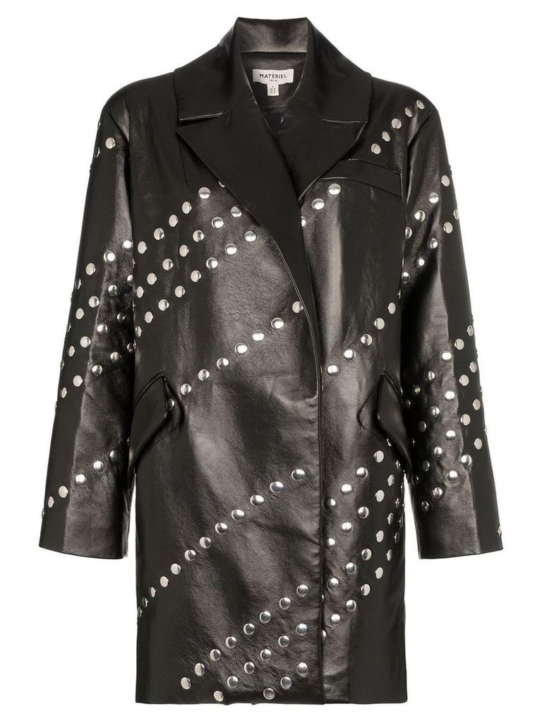 Matériel studded faux leather shirt jacket - Black