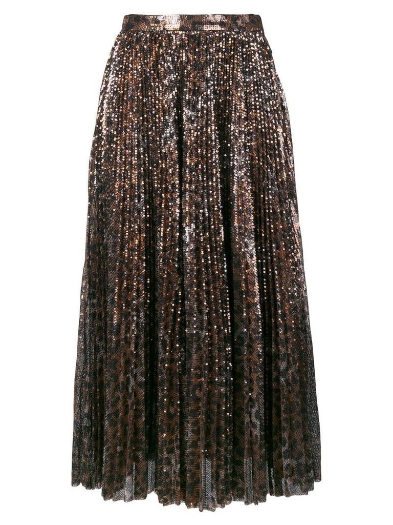 MSGM leopard print glitter skirt - Brown