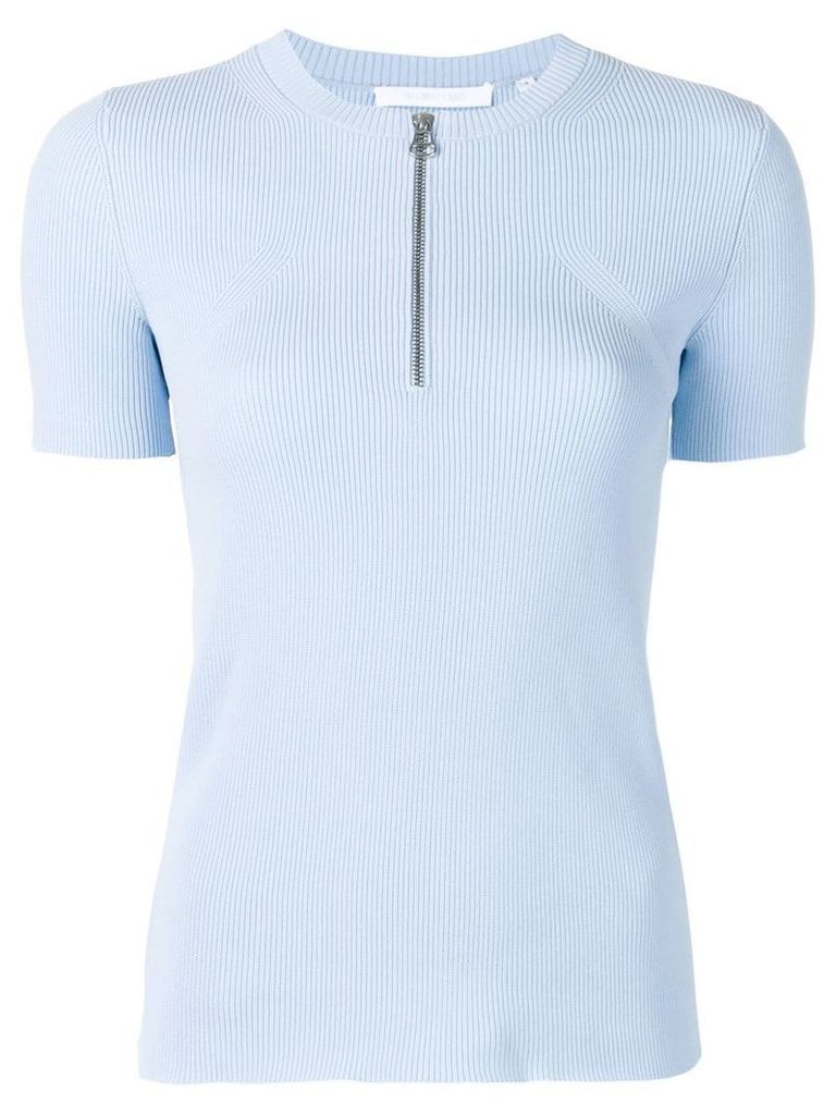 Helmut Lang zip front knit T-shirt - Blue