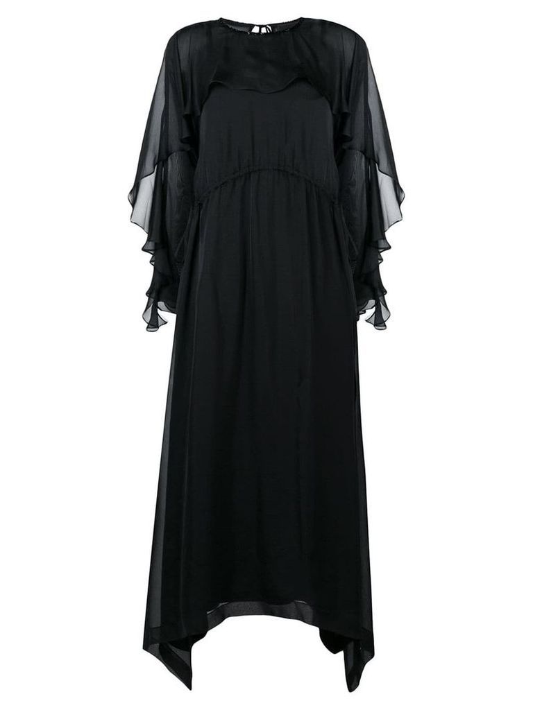 Irina Schrotter long ruffled dress - Black