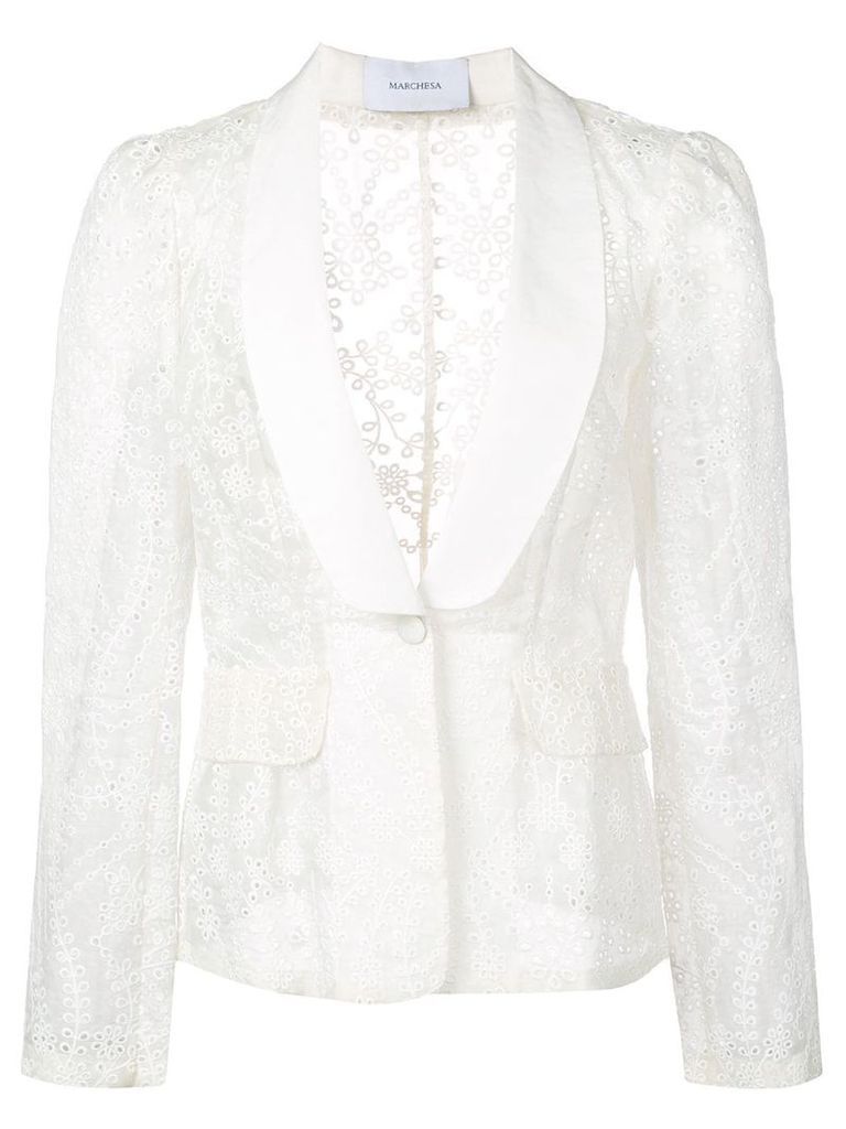Marchesa embroidered blazer - White