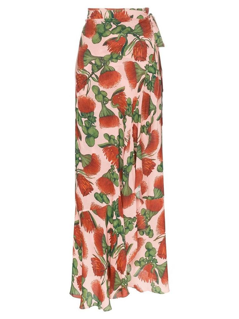Adriana Degreas fiore pareo ruffle detail skirt - Pink