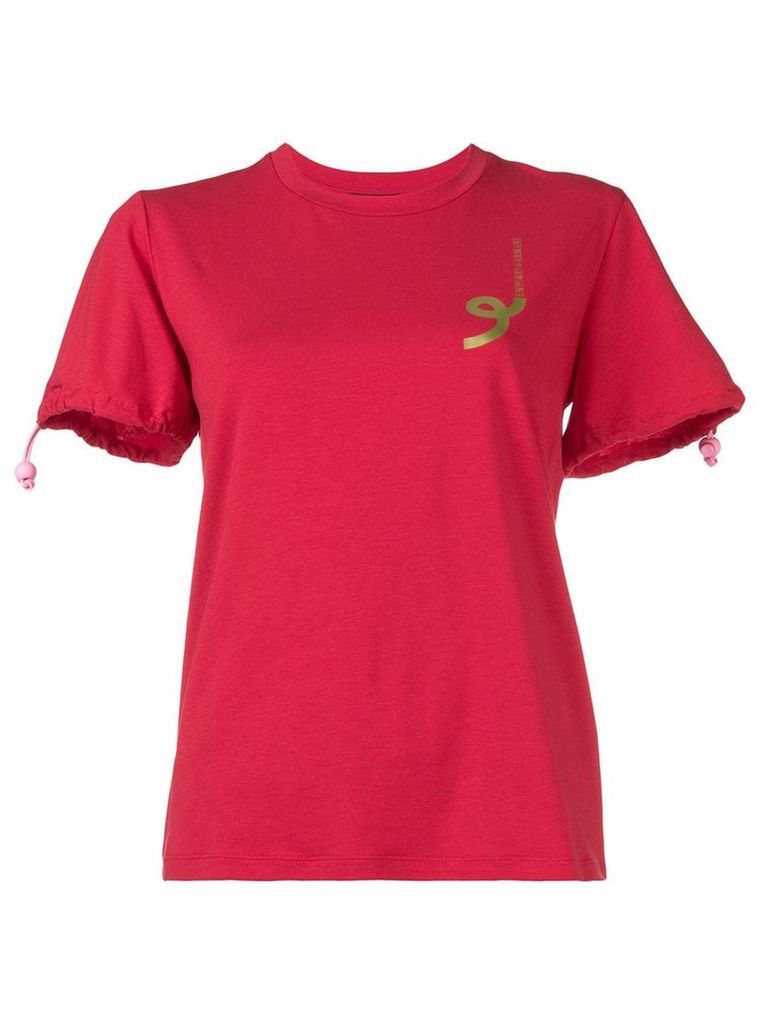 Emporio Armani drawstring sleeve T-shirt - Red