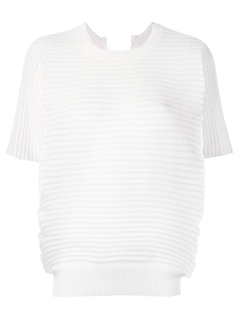 Junya Watanabe micro pleated T-shirt - White