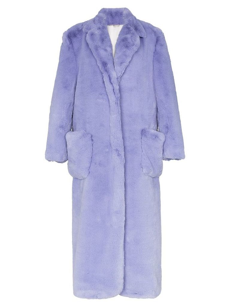 Natasha Zinko oversized long faux fur coat - Purple