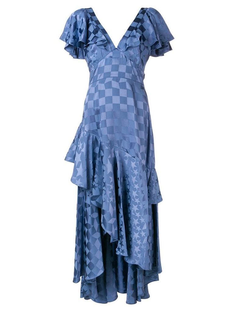 Temperley London Cyndie ruffle dress - Blue