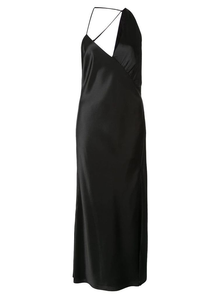 Michelle Mason gathered slip dress - Black