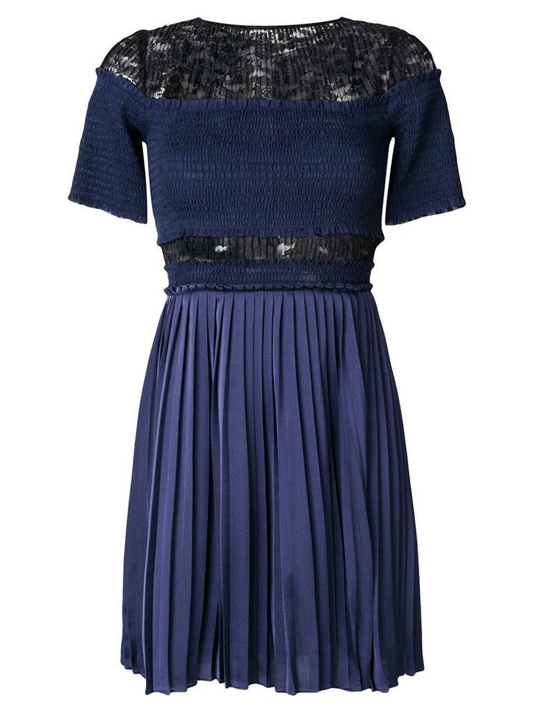 Three Floor Paris Nights pleated and ruched dress - Blue