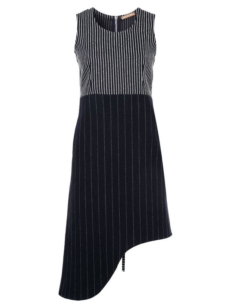 Nehera pinstripe asymmetric sleeveless dress - Black