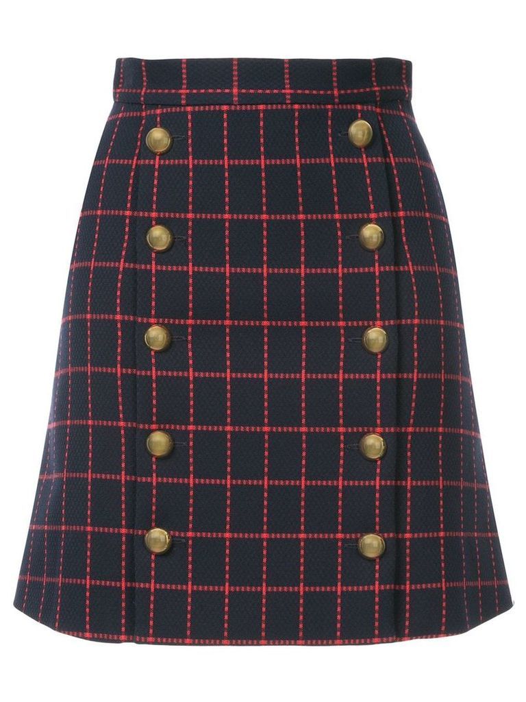 Macgraw high-waisted checked skirt - Blue