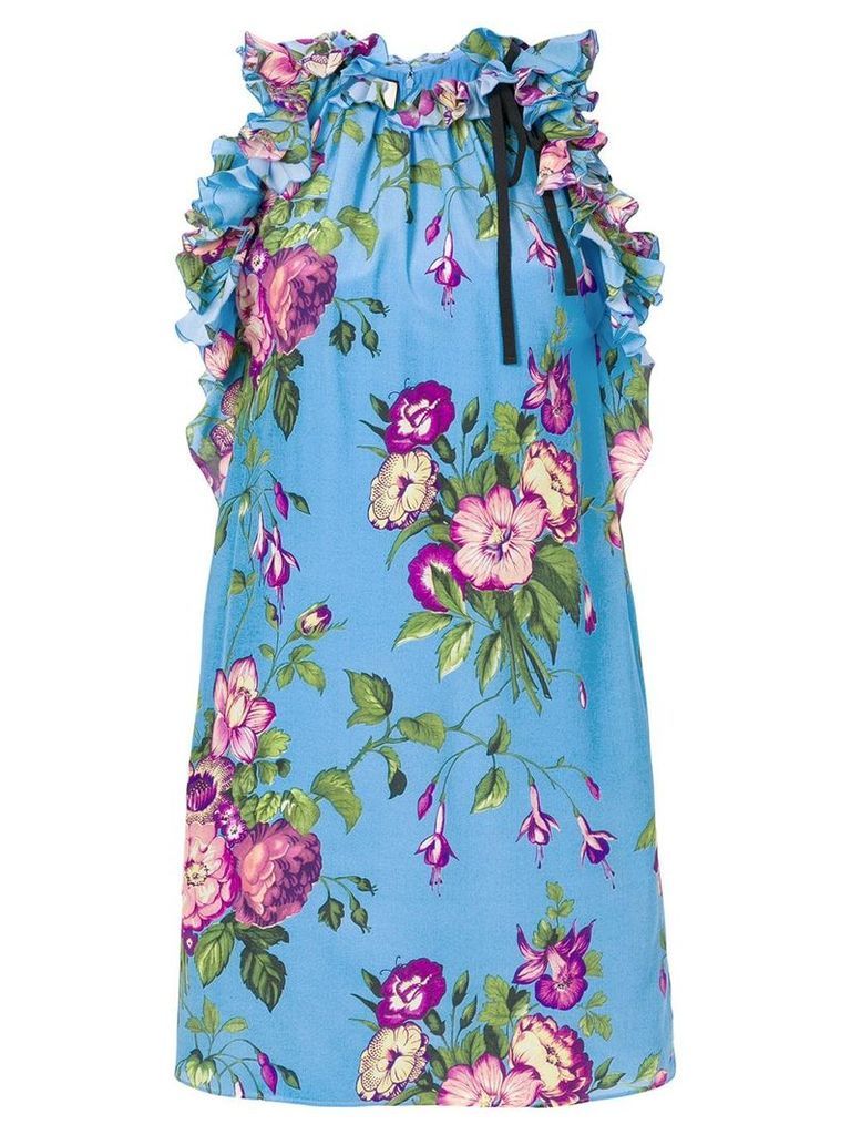 Gucci floral print tunic top - Blue
