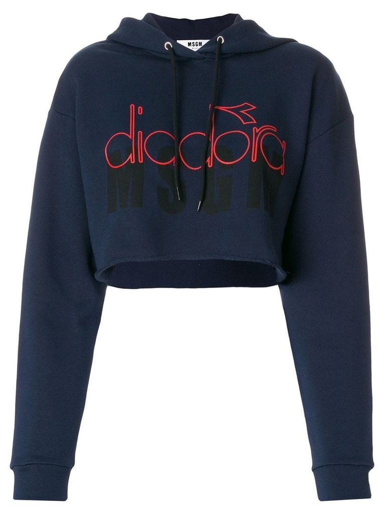 MSGM MSGM X Diadora branded hoodie - Blue