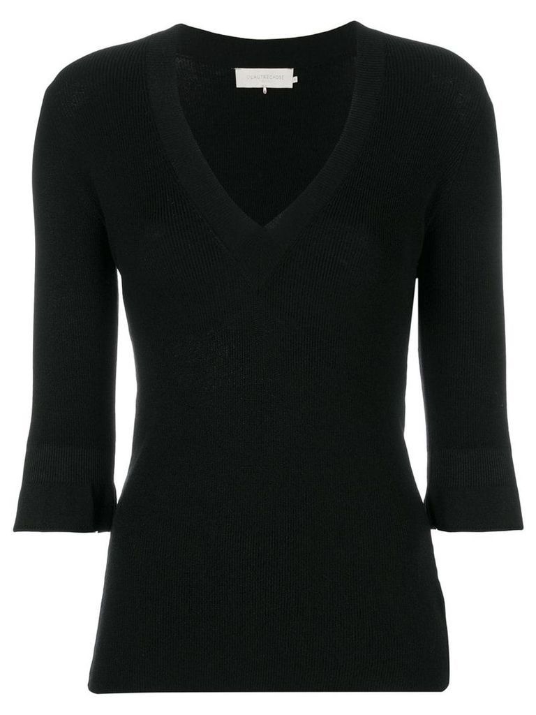 L'Autre Chose V-neck fitted sweater - Black