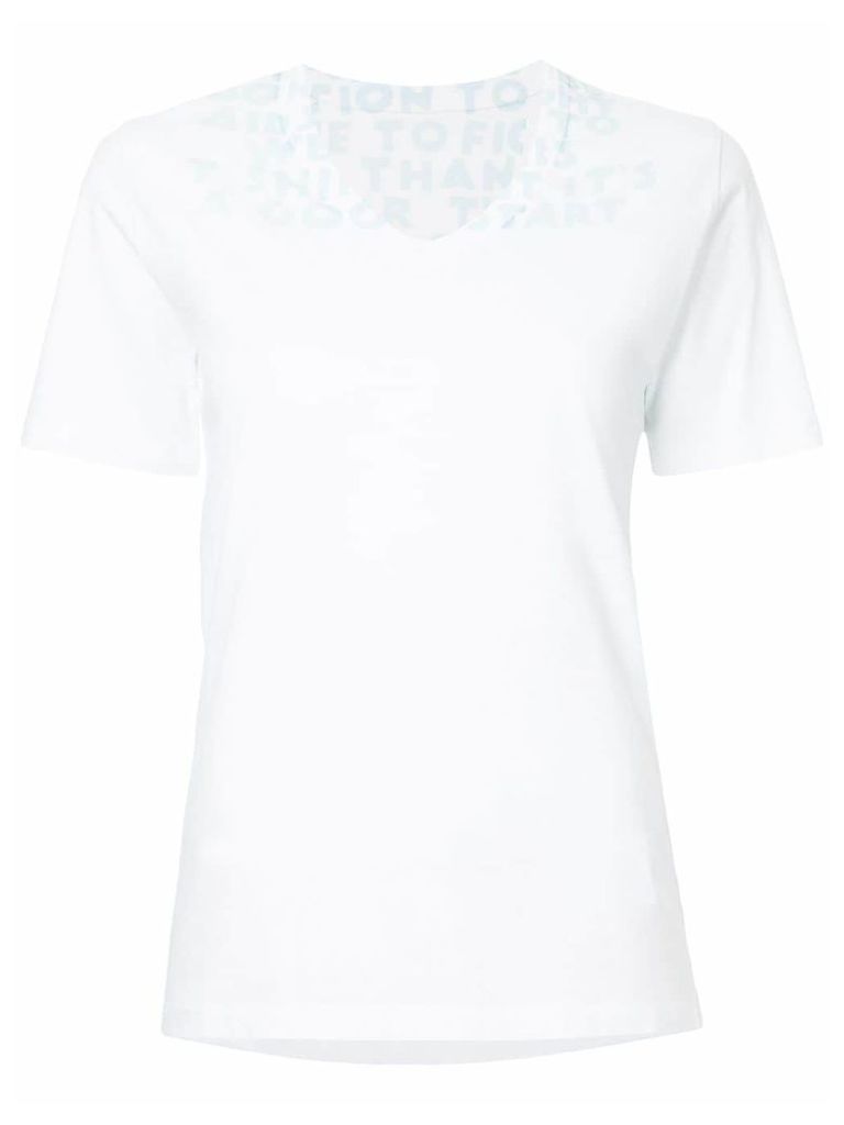 Mm6 Maison Margiela V-neck printed T-shirt - White