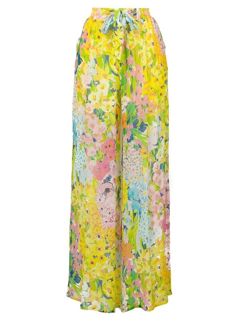 Boutique Moschino floral palazzo pants - Yellow
