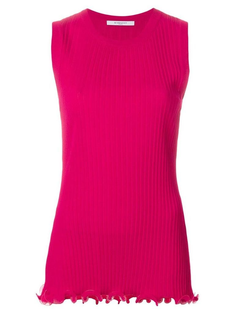 Givenchy ribbed ruffle trim top - Pink