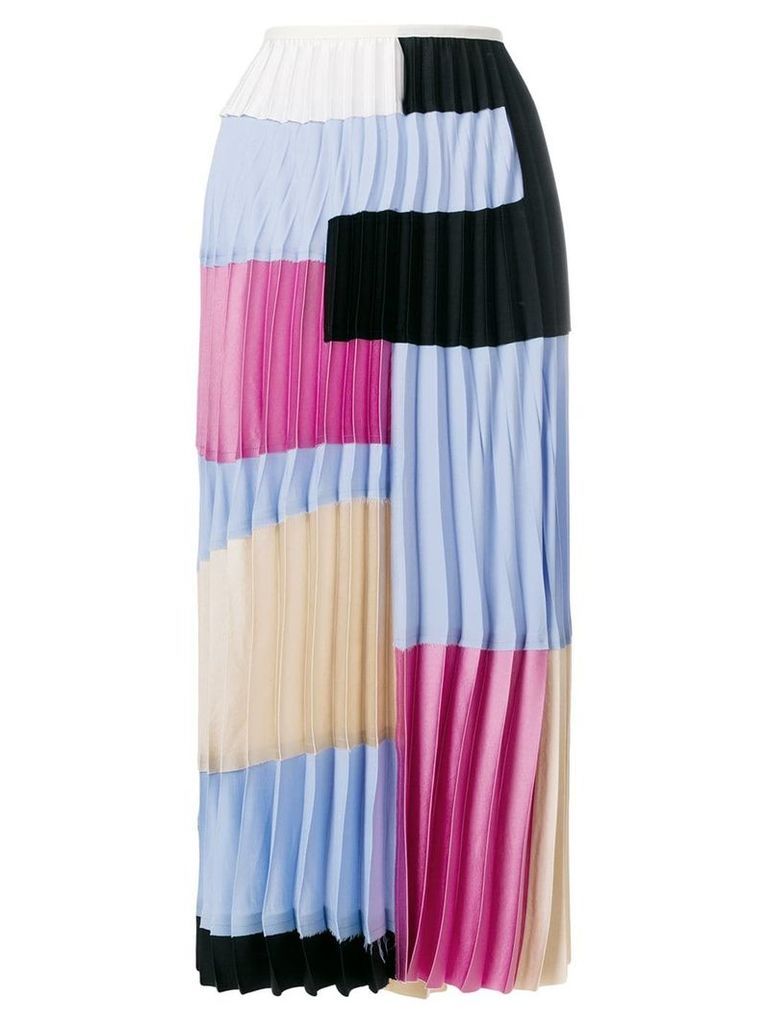 Marni colour block pleated skirt - Multicolour