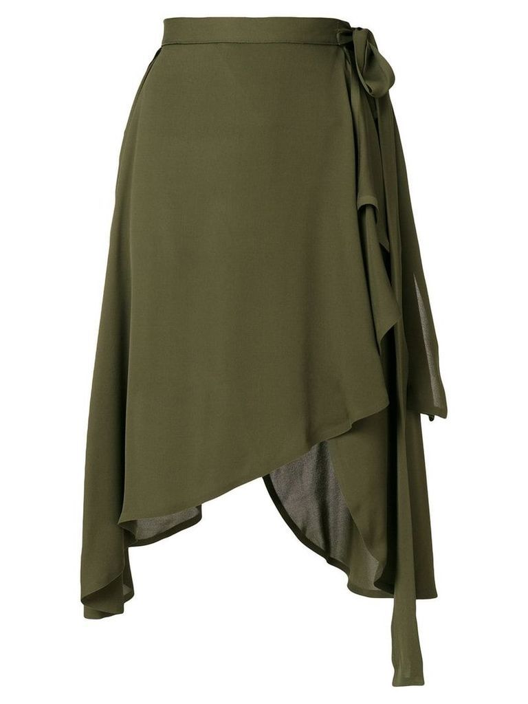 JW Anderson wrap style asymmetric hem skirt - Green