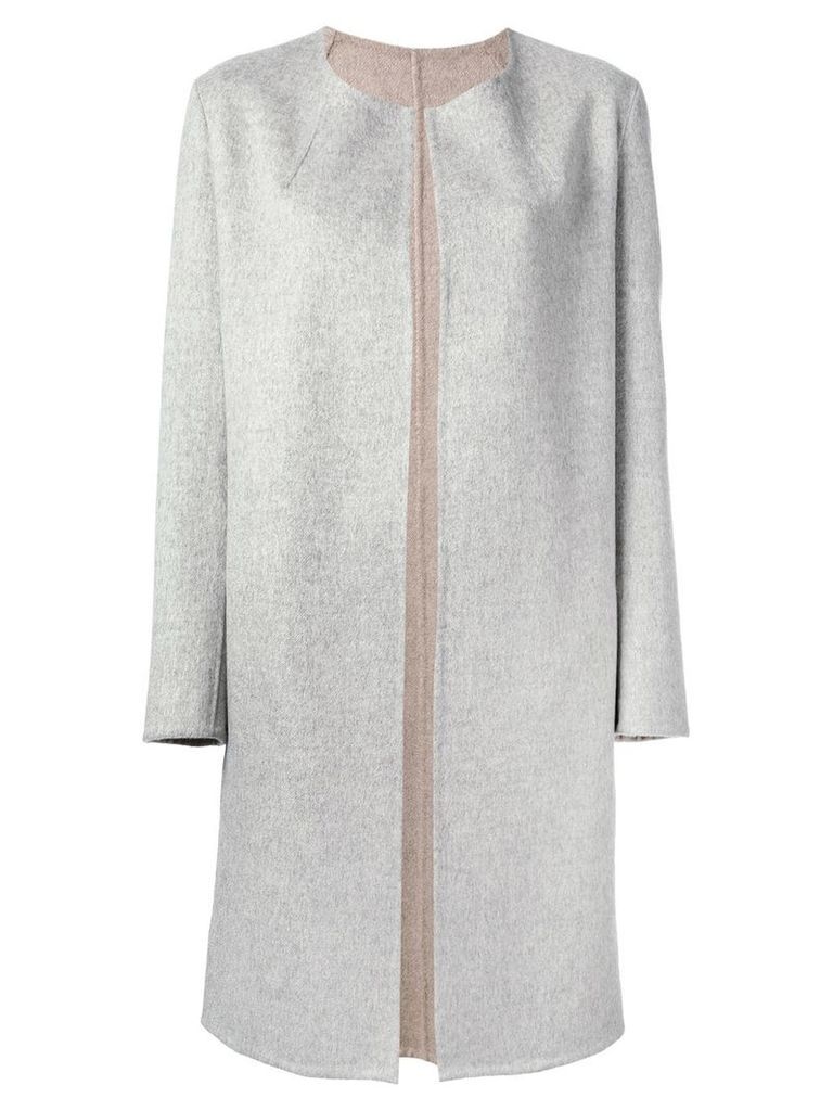 Liska crew-neck cashmere coat - Grey