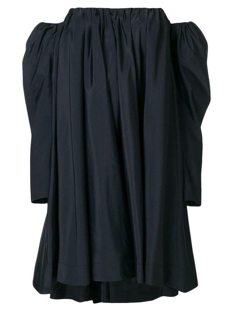 Calvin Klein 205W39nyc Ruched silk-blend bardot dress - Black