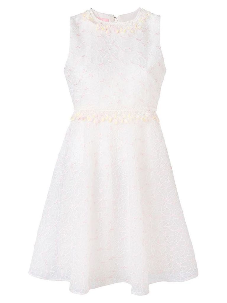 Giamba floral embroidery dress - White