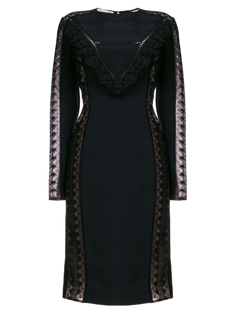 Stella McCartney lace panel fitted dress - Black