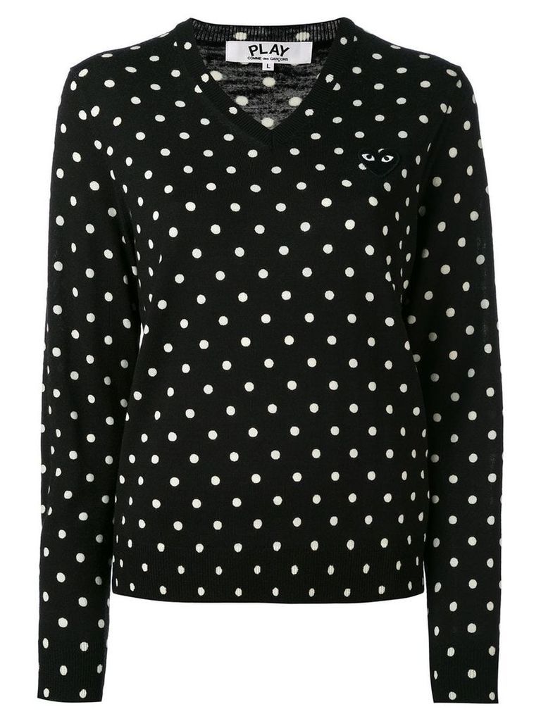 Comme Des Garçons Play polka dot knitted sweater - Black