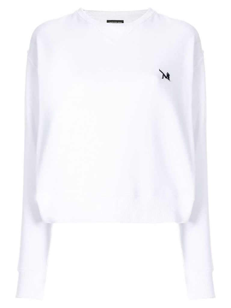 Calvin Klein 205W39nyc embroidered logo detail jumper - White