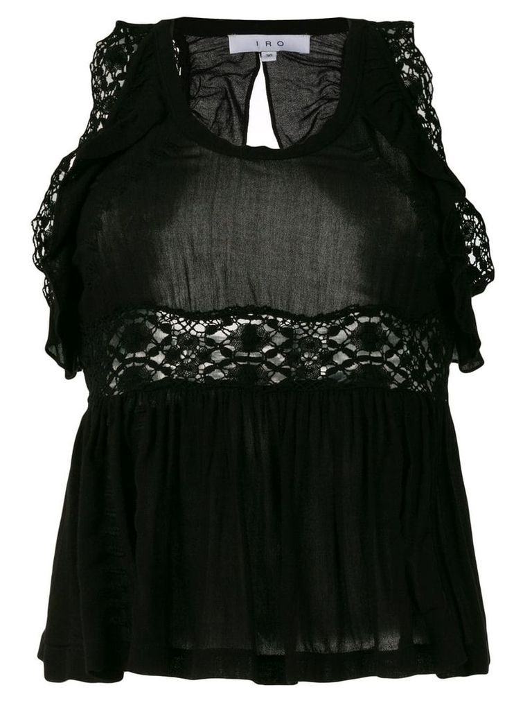 IRO crochet and frill detailed blouse - Black