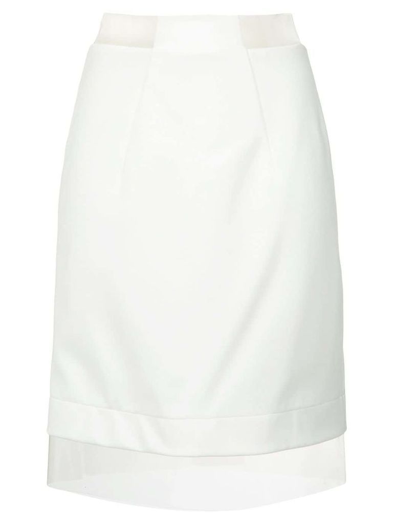 Gloria Coelho sheer panels skirt - White