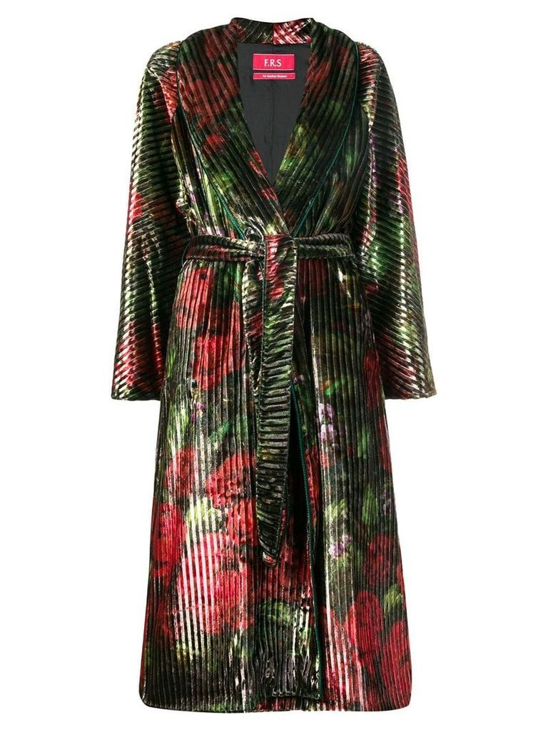 F.R.S For Restless Sleepers floral print belted coat - Green