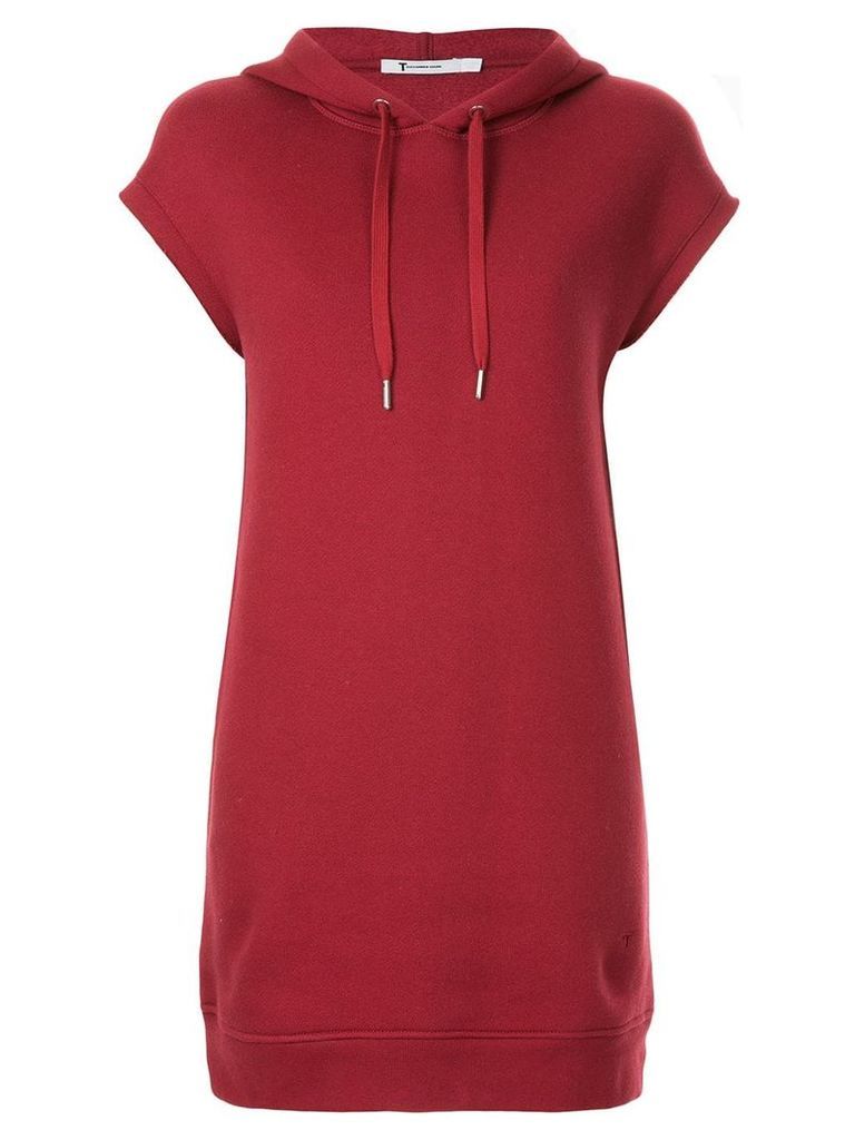 T By Alexander Wang dence fleece hoodie dress - Red
